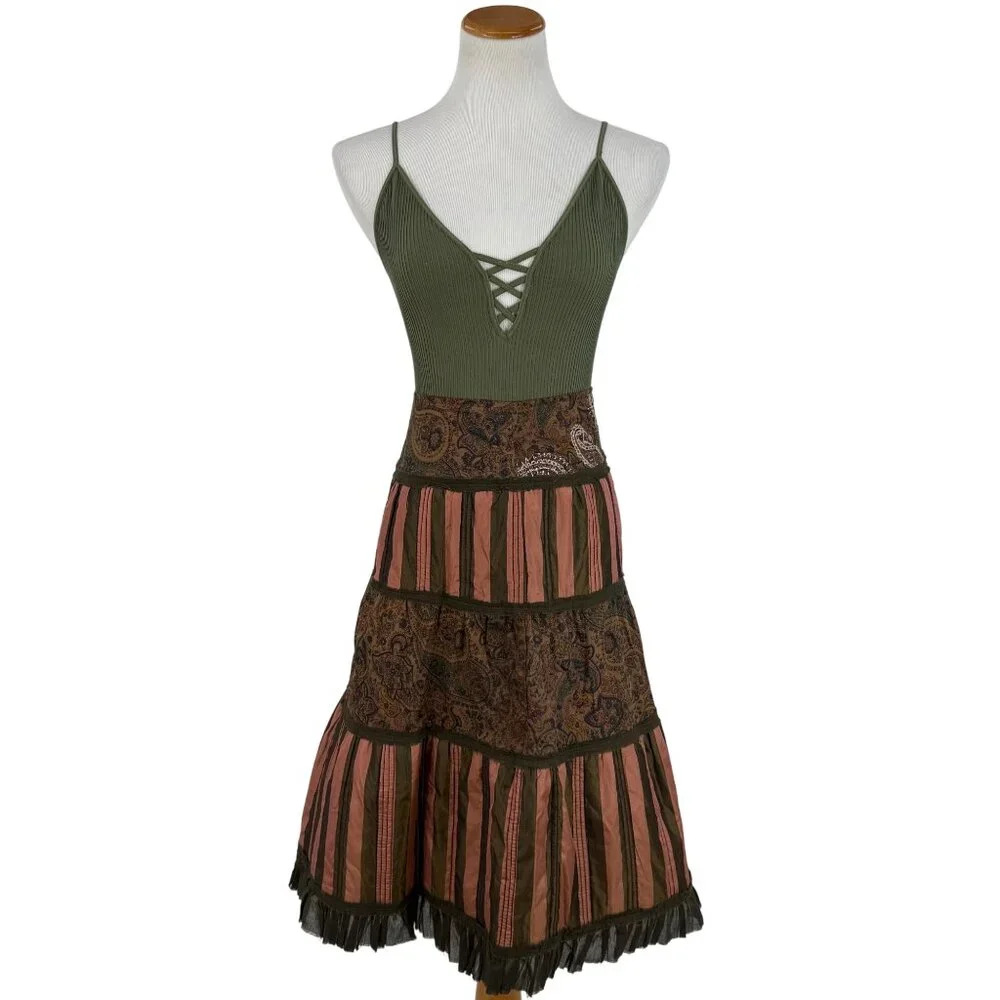 NWT Vtg 90s Blazer Tiered Skirt Set | Whimsigoth Steampunk Boho Grunge Fairycore - Picture 13 of 16